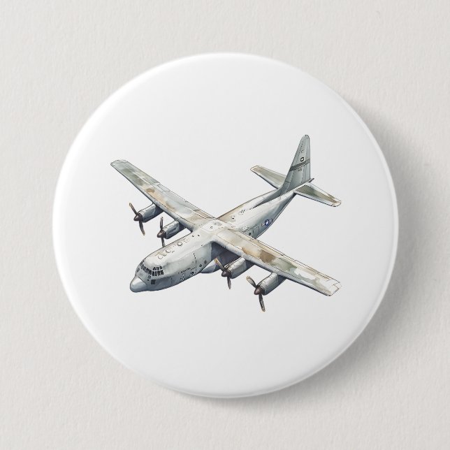 Chapa Redonda De 7 Cm Avión (Anverso)
