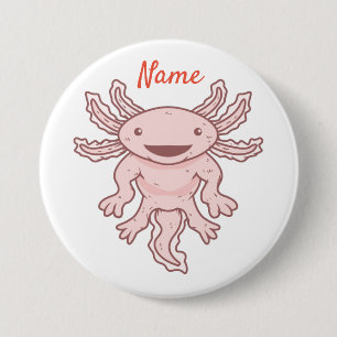Chapa Redonda De 7 Cm Axiolotl rosado lindo Thunder_Cove