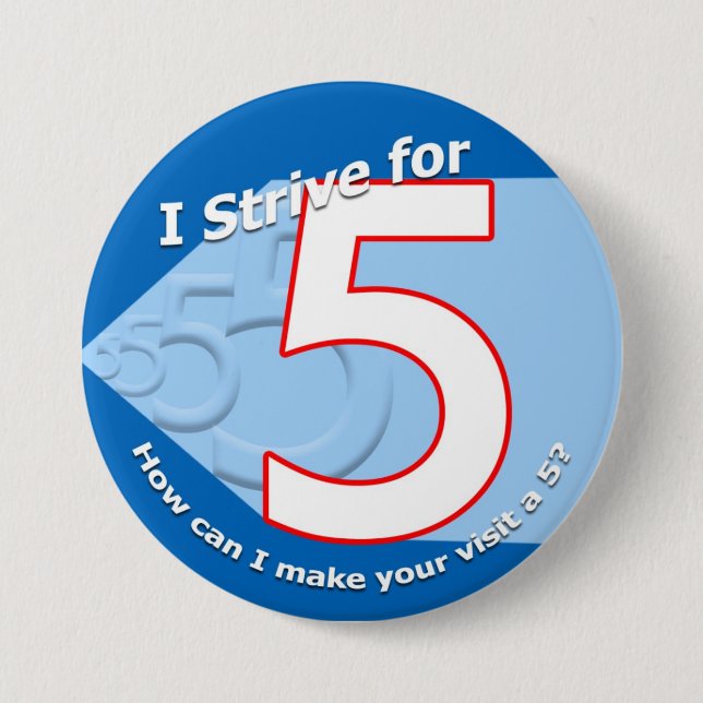 Chapa Redonda De 7 Cm Azul - esfuércese para 5 botones (Anverso)