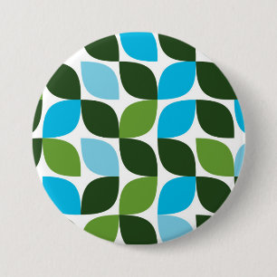Chapa Redonda De 7 Cm Azul, verde, fresco, moderno y natural abstracto