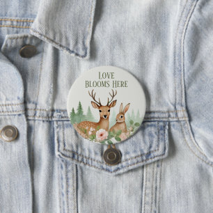 Chapa Redonda De 7 Cm Baby Shower de Woodland Animals
