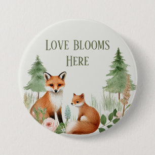 Chapa Redonda De 7 Cm Baby Shower de Woodland Animals