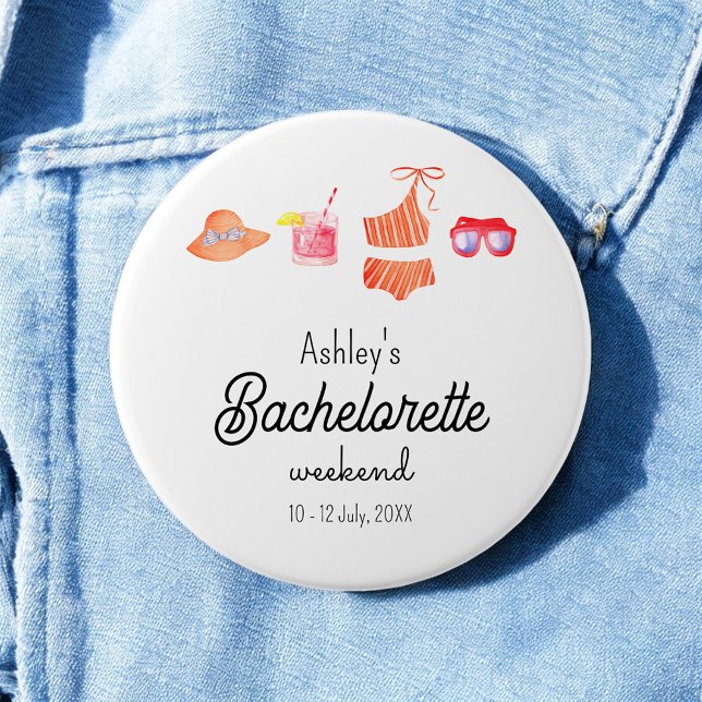 Chapa Redonda De 7 Cm Bachelorette Beach Bikini Weekend (Subido por el creador)