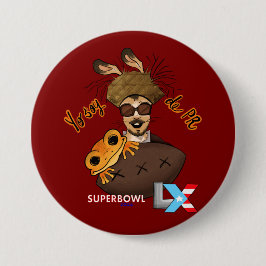 Chapa Redonda De 7 Cm Bad Bunny Super Bowl