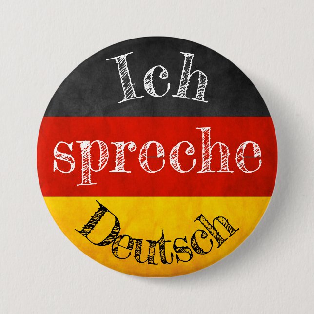 Chapa Redonda De 7 Cm Badge drapeau ich spreche Deutsch (Anverso)