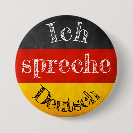 Chapa Redonda De 7 Cm Badge drapeau ich spreche Deutsch
