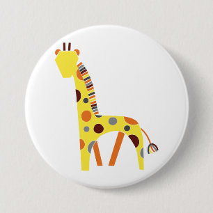 Chapa Redonda De 7 Cm Badge - Girafe stylisée
