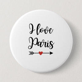Chapa Redonda De 7 Cm Badge I love Paris