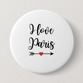 Chapa Redonda De 7 Cm Badge I love Paris