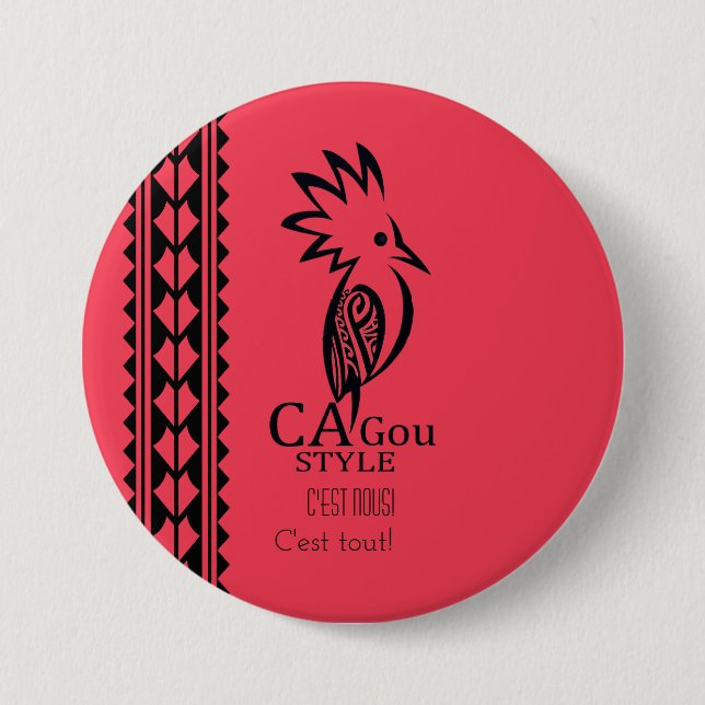 Chapa Redonda De 7 Cm Badge Rond 7,6 Cm Cagou Style (Anverso)