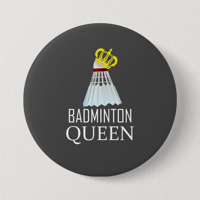 Chapa Redonda De 7 Cm Badminton Queen (Anverso)