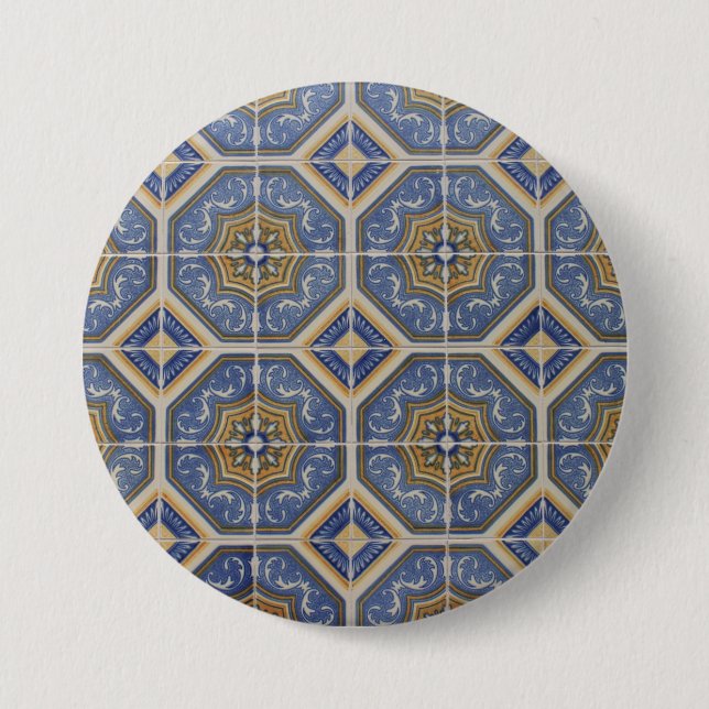 Chapa Redonda De 7 Cm Baldosa portuguesa (Anverso)