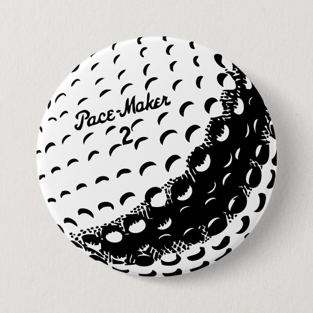 Chapa Redonda De 7 Cm Ball de golf (Anverso)