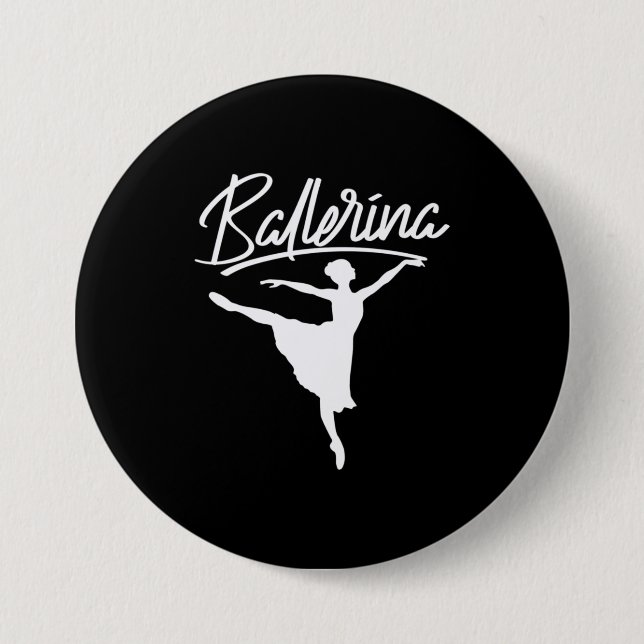 Chapa Redonda De 7 Cm Ballerina Dancer (Anverso)
