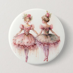 Chapa Redonda De 7 Cm Ballet Cascanueces, Rosas