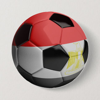 Chapa Redonda De 7 Cm Balón de fútbol de la bandera de Egipto