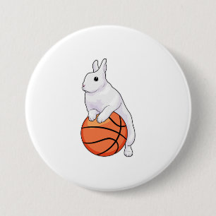 Chapa Redonda De 7 Cm Baloncestista Bunny