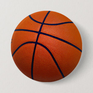 Chapa Redonda De 7 Cm Baloncesto anaranjado y negro