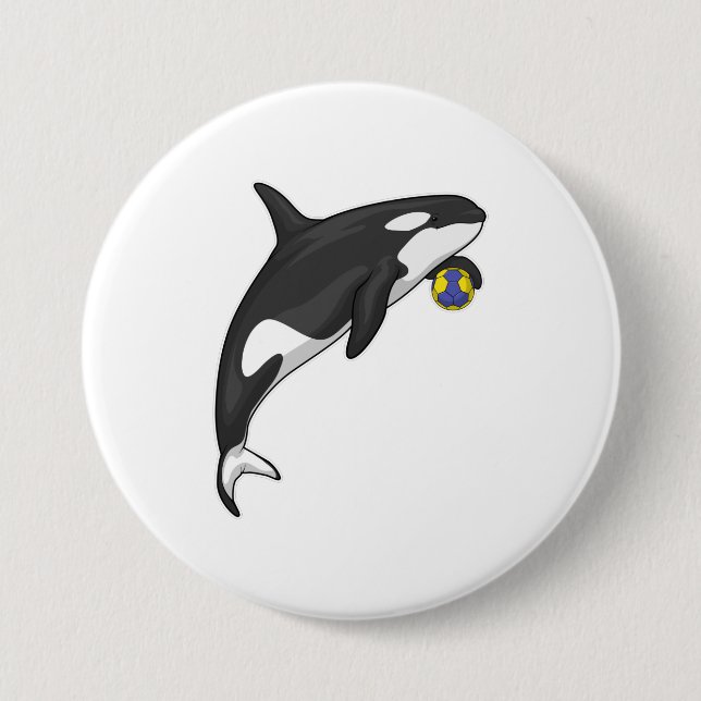 Chapa Redonda De 7 Cm Balonmano Orca (Anverso)