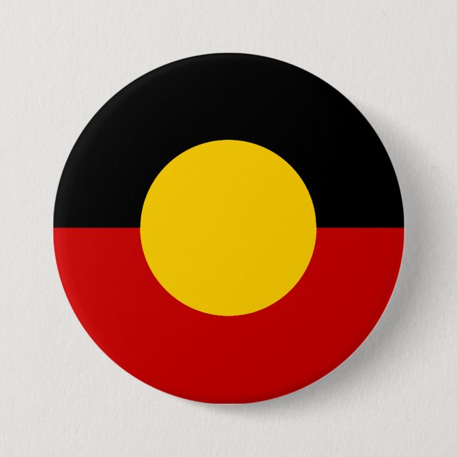 Chapa Redonda De 7 Cm Bandera aborigen de Australia (Anverso)