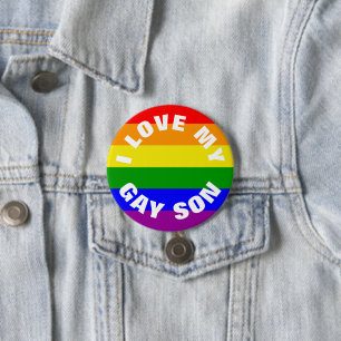 Chapa Redonda De 7 Cm Bandera arcoíris del Orgullo Gay Amo a mi hijo gay