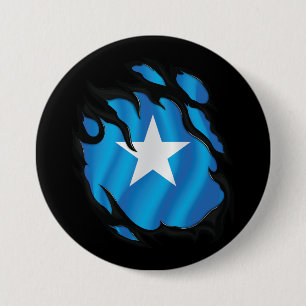Chapa Redonda De 7 Cm Bandera arrancada de Somalia