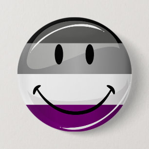 Chapa Redonda De 7 Cm Bandera asexual redonda feliz