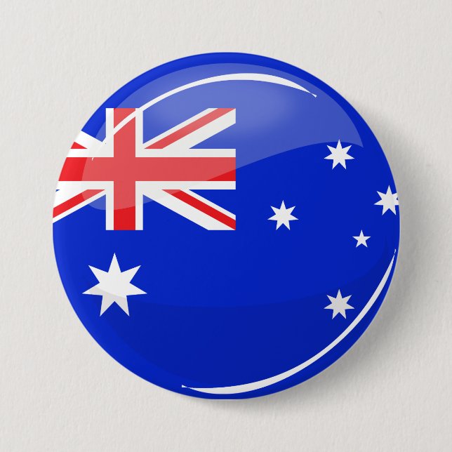 Chapa Redonda De 7 Cm Bandera australiana redonda brillante (Anverso)