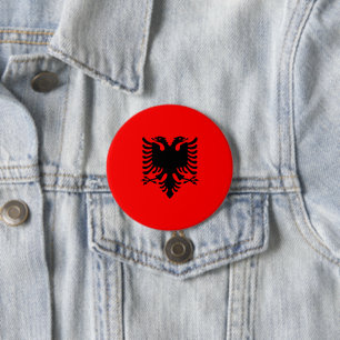 Chapa Redonda De 7 Cm Bandera de Albania