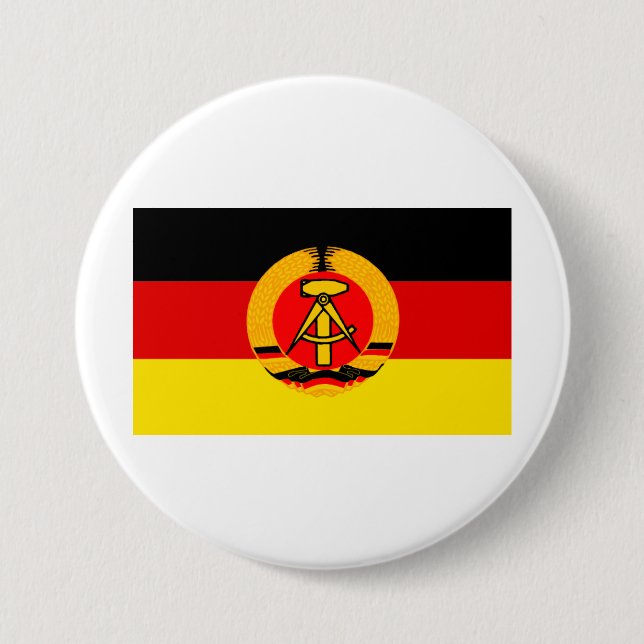 Chapa Redonda De 7 Cm Bandera de Alemania Oriental (Anverso)