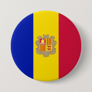 Chapa Redonda De 7 Cm Bandera de Andorra
