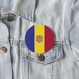 Chapa Redonda De 7 Cm Bandera de Andorra