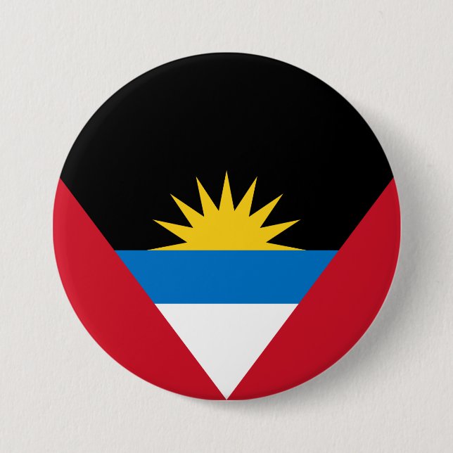 Chapa Redonda De 7 Cm Bandera de Antigua y Barbuda (Anverso)