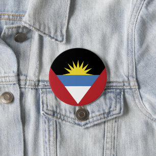 Chapa Redonda De 7 Cm Bandera de Antigua y Barbuda