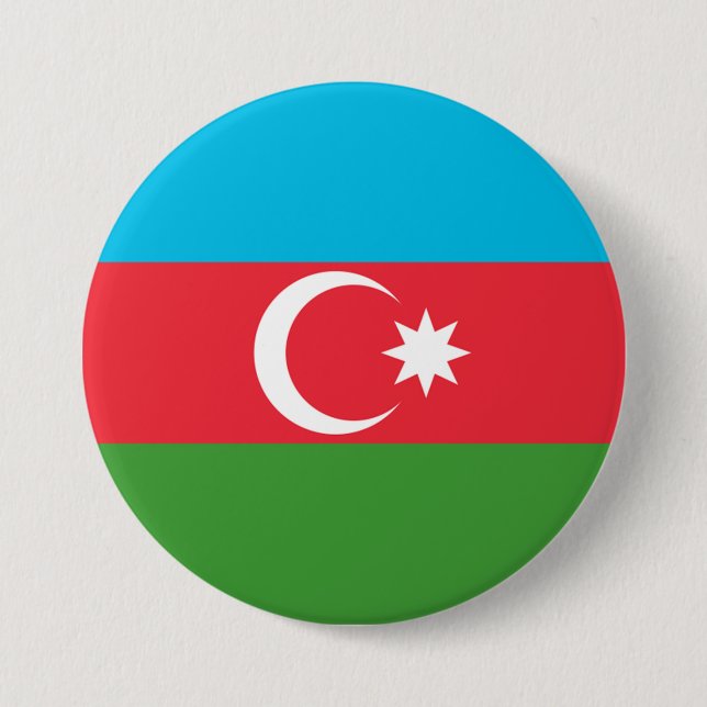 Chapa Redonda De 7 Cm Bandera de Azerbaiyán (Anverso)