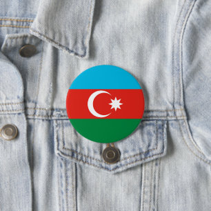 Chapa Redonda De 7 Cm bandera de Azerbaiyán