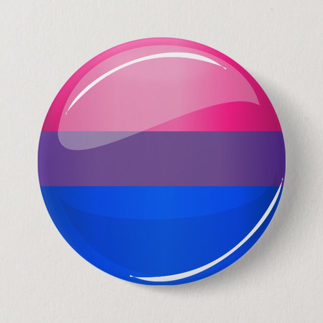 Chapa Redonda De 7 Cm Bandera de Bisexualidad Glossy Round (Anverso)