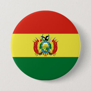 Chapa Redonda De 7 Cm Bandera de Bolivia