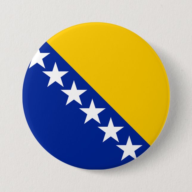 Chapa Redonda De 7 Cm Bandera de Bosnia y Herzegovina (Anverso)