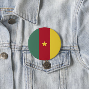 Chapa Redonda De 7 Cm Bandera de Camerún