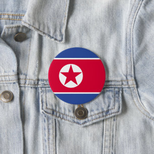Chapa Redonda De 7 Cm Bandera de Corea del Norte