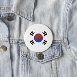 Chapa Redonda De 7 Cm Bandera de Corea del Sur