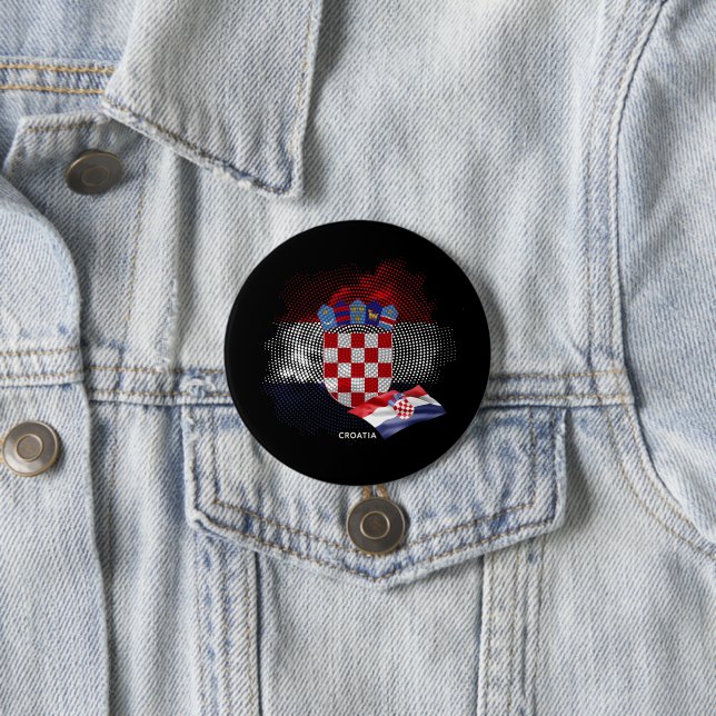 Chapa Redonda De 7 Cm bandera de Croacia (In situ)