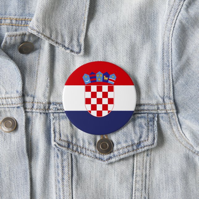 Chapa Redonda De 7 Cm Bandera de Croacia (In situ)