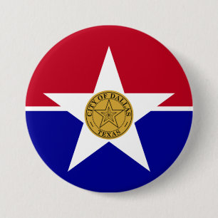Chapa Redonda De 7 Cm Bandera de Dallas (Texas)