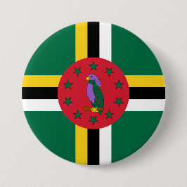 Chapa Redonda De 7 Cm Bandera de Dominica
