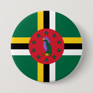 Chapa Redonda De 7 Cm Bandera de Dominica