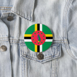 Chapa Redonda De 7 Cm Bandera de Dominica