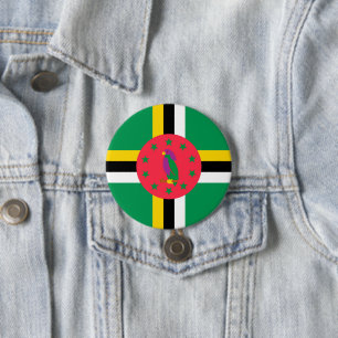 Chapa Redonda De 7 Cm Bandera de Dominica