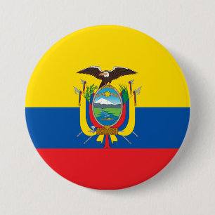 Chapa Redonda De 7 Cm Bandera de Ecuador